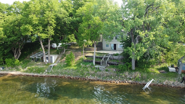 23759 Clarissa Haven Dr, Girard Twp, MN 56551 - dock with stairs and a water view