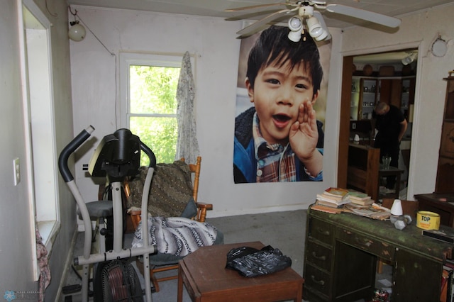 133 Welch St, Perley, MN 56574 - exercise area with a ceiling fan