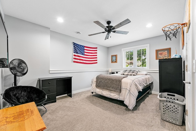 1600 Buffalo Cv, Buffalo, MN 55313 - carpeted bedroom featuring baseboards, recessed lighting, and ceiling fan