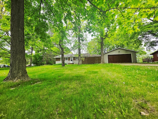 1331 9th St, Grand Rapids, MN 55744 - view of yard with a detached garage