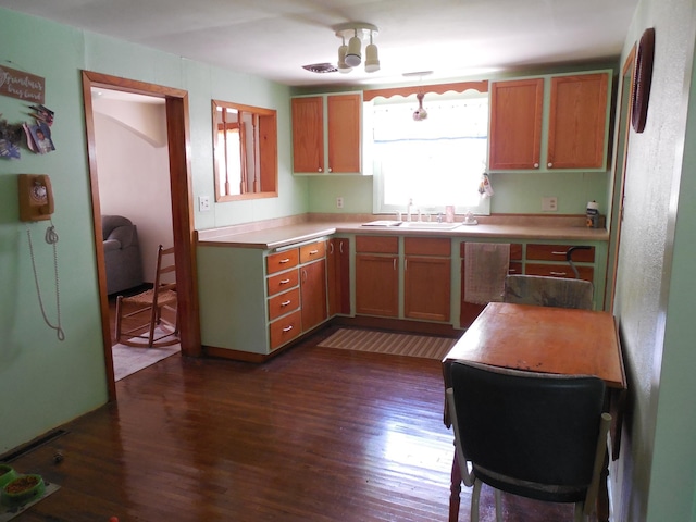 1156 River Rd, Windom, MN 56101 - kitchen featuring dark wood-style floors and light countertops