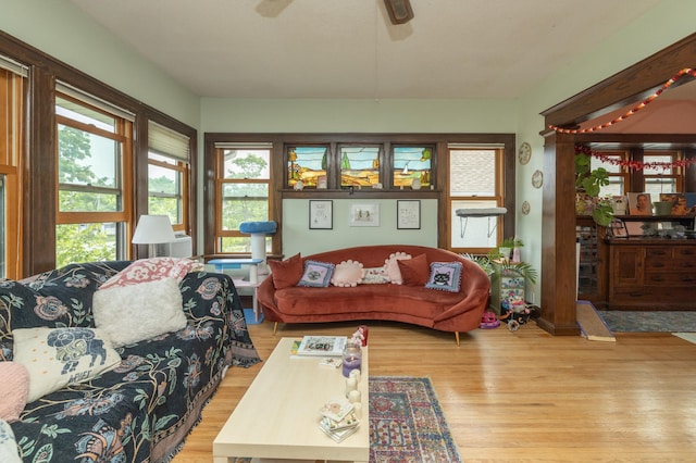 1808 Taylor St NE, Minneapolis, MN 55418 - living area with wood finished floors and ceiling fan