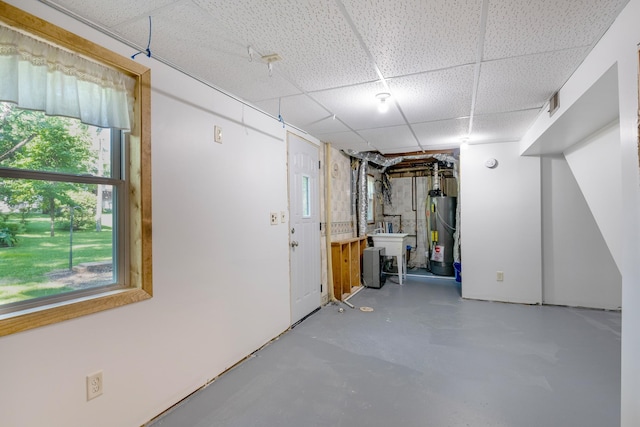 601 4th Ave N, Sauk Rapids, MN 56379 - below grade area with water heater and a paneled ceiling