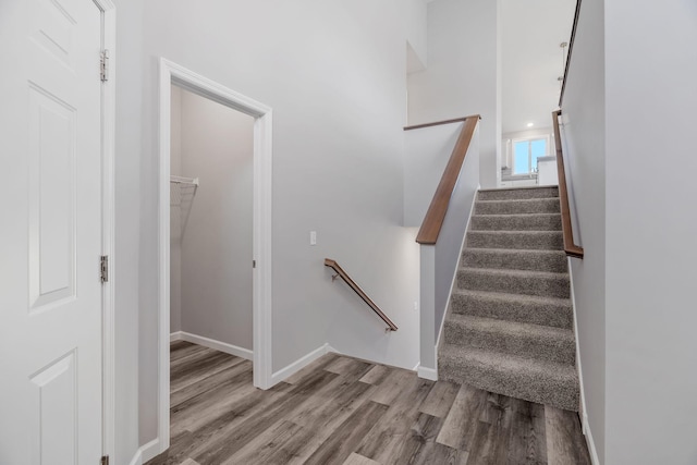 1020 2nd St NW, Delano, MN 55328 - staircase with wood finished floors and baseboards