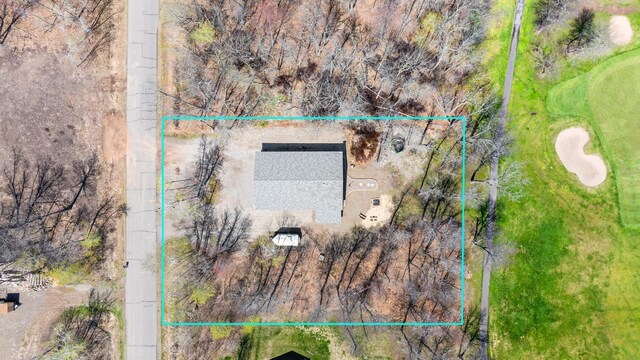 40276 Fairway Ln, Onamia, MN 56359 - aerial view of property and surrounding area with property boundaries highlighted and a golf course