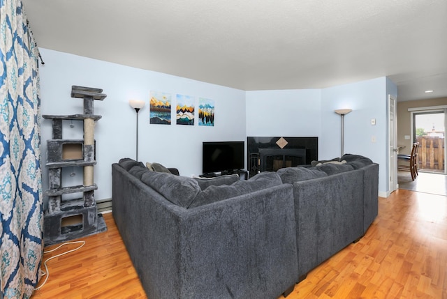 309 12 1/2 Ave E, West Fargo, ND 58078 - living room featuring light wood-style flooring and a fireplace