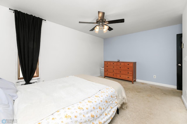 309 12 1/2 Ave E, West Fargo, ND 58078 - bedroom with light carpet, baseboards, and a ceiling fan