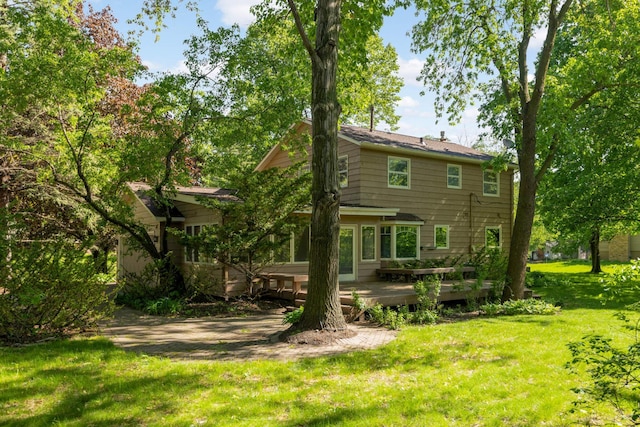 15423 Boulder Creek Dr, Minnetonka, MN 55345 - rear view of property with a deck and a yard
