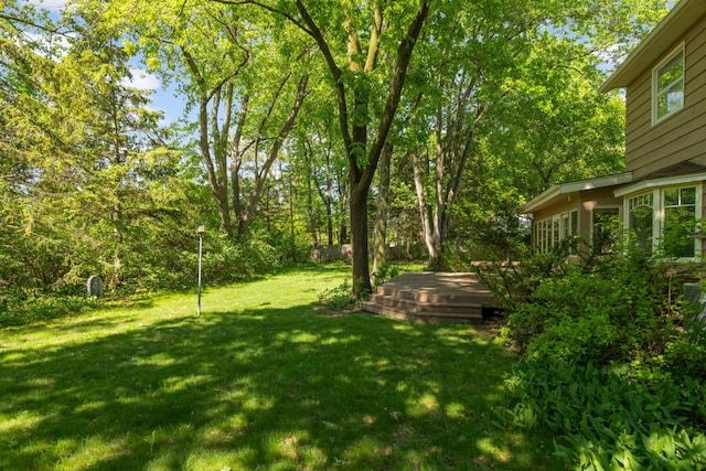 15423 Boulder Creek Dr, Minnetonka, MN 55345 - view of green lawn featuring a deck