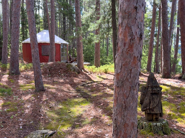 X Waters Island, Morse Twp, MN 55731 - view of yard with a forest view