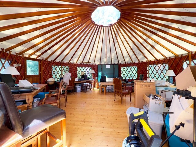 X Waters Island, Morse Twp, MN 55731 - interior space with vaulted ceiling