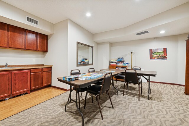 3800 85th Ave N Unit 312, Brooklyn Park, MN 55443 - dining space featuring recessed lighting, light wood-type flooring, and baseboards