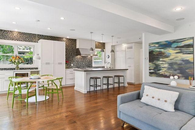 1617 Franklin Ave, Minneapolis, MN 55405 - living room featuring dark wood-type flooring and recessed lighting