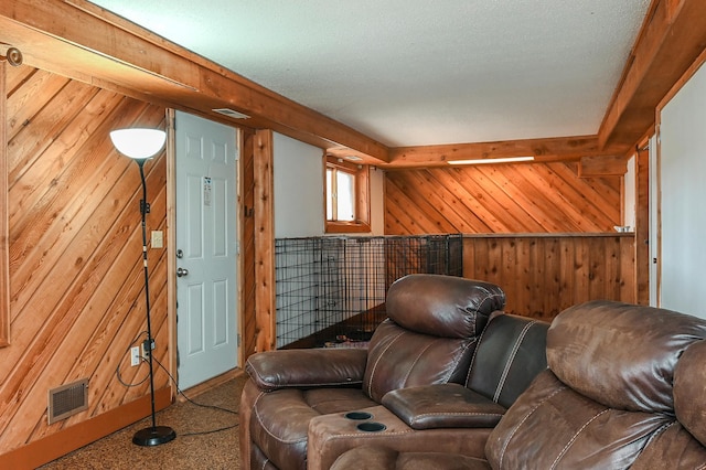 2904 Silver Lake Ct NE, Saint Anthony, MN 55421 - living room with wood walls