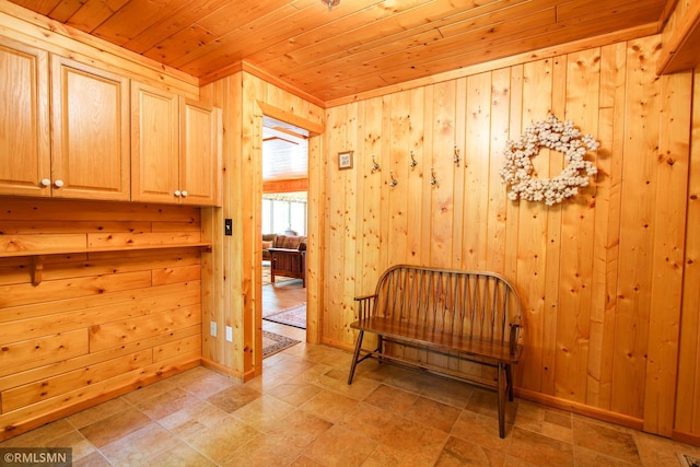 49734 202nd Pl, Mcgregor, MN 55760 - sitting room featuring wood ceiling and wood walls