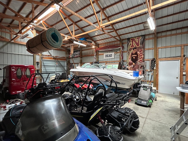 33617 Charlie Trapp Rd, Dent, MN 56528 - garage featuring metal wall