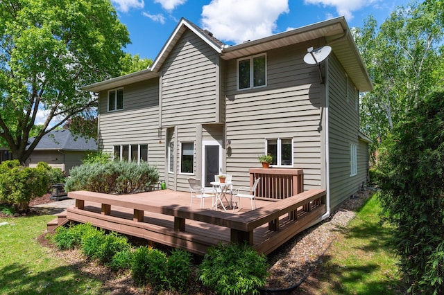 1212 Mill Creek Cir, Saint Cloud, MN 56303 - back of house with a lawn and a wooden deck
