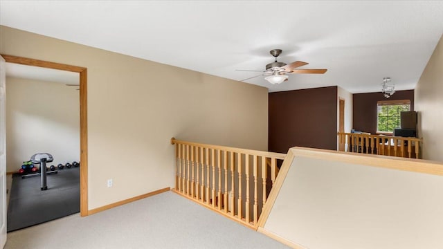 16895 78th Pl N, Maple Grove, MN 55311 - hall featuring an upstairs landing, baseboards, and carpet floors