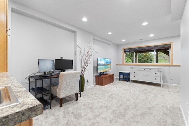 11955 84th Pl N, Maple Grove, MN 55369 - carpeted home office featuring recessed lighting and baseboards