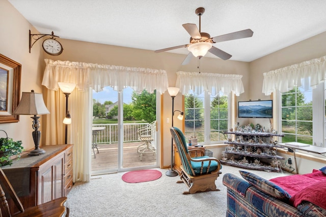 17830 Glasgow Way, Lakeville, MN 55044 - living area with carpet floors and ceiling fan
