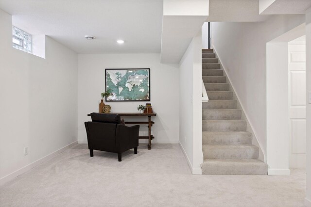 2930 Salem Ave, Saint Louis Park, MN 55416 - stairway featuring carpet floors, baseboards, and recessed lighting