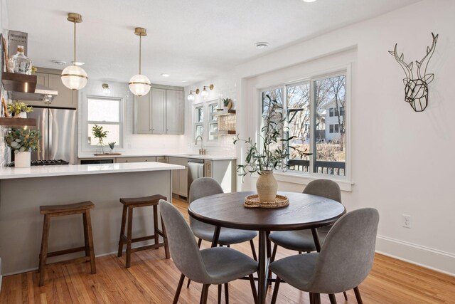 2930 Salem Ave, Saint Louis Park, MN 55416 - dining space with plenty of natural light, light wood finished floors, and baseboards