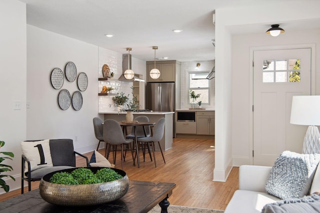 2930 Salem Ave, Saint Louis Park, MN 55416 - living area with light wood-type flooring, baseboards, and recessed lighting