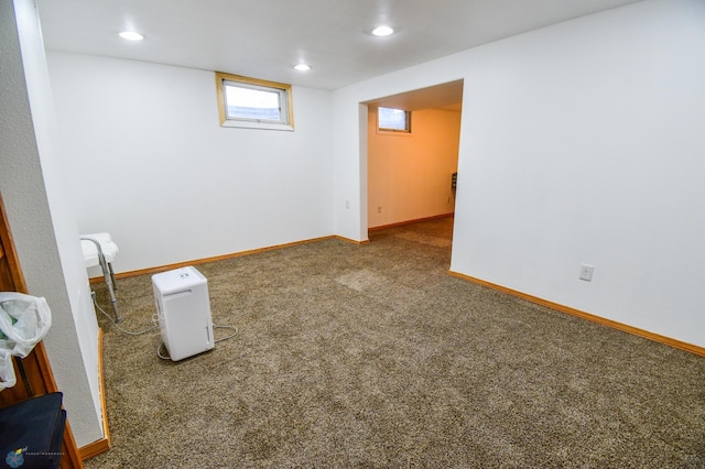 2009 7th St N, Fargo, ND 58102 - basement featuring carpet flooring and recessed lighting