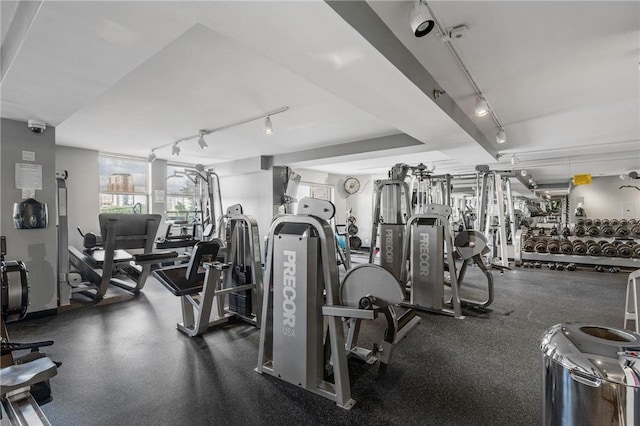 401 1st St Unit 601, Minneapolis, MN 55401 - exercise room featuring rail lighting
