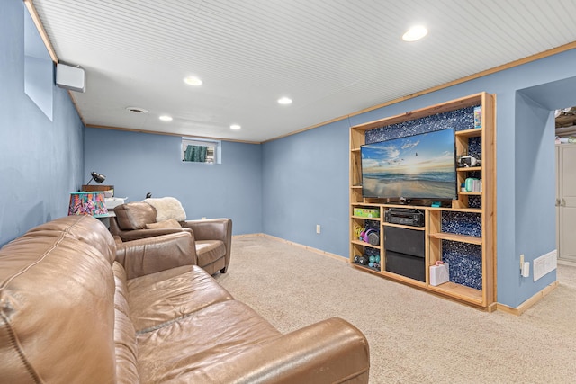 7109 Douglas Dr N, Brooklyn Park, MN 55429 - carpeted living room with recessed lighting and baseboards