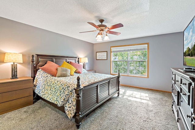 15084 Appaloosa Trl NE, Prior Lake, MN 55372 - carpeted bedroom with ceiling fan and a textured ceiling