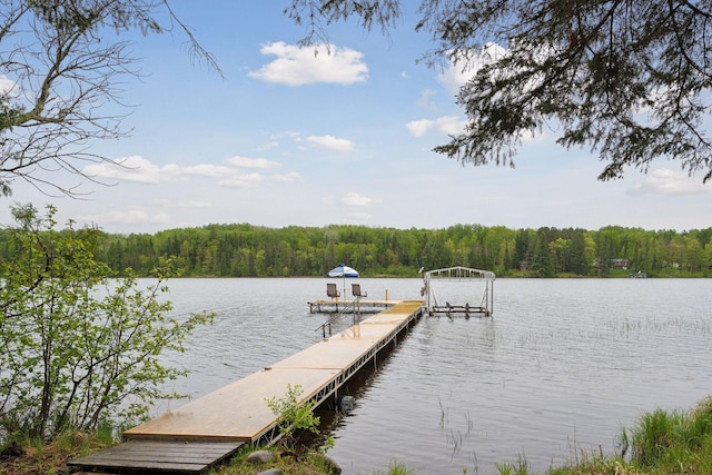 7194 Quentin Rd NE, Outing, MN 56662 - dock with a forest view and a water view