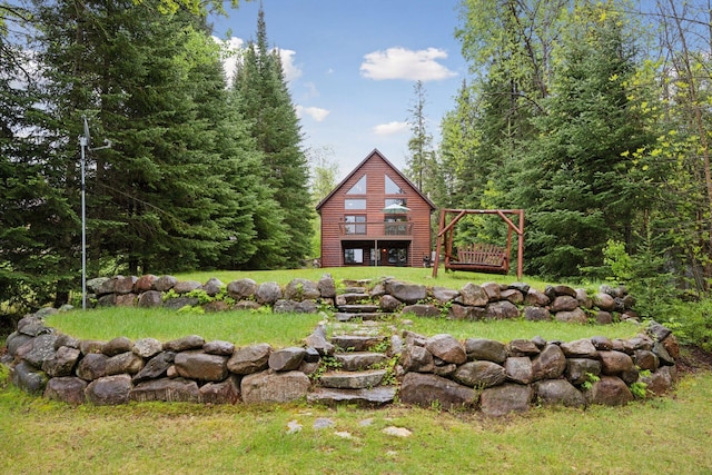 7194 Quentin Rd NE, Outing, MN 56662 - view of green lawn featuring a wooden deck