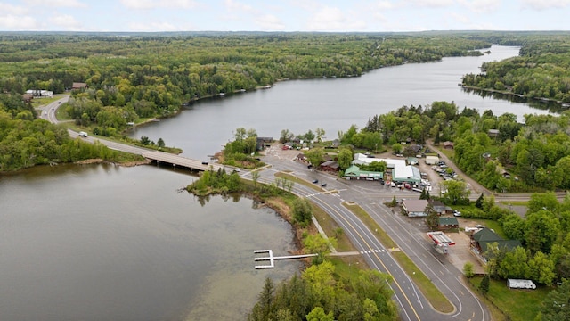 7194 Quentin Rd NE, Outing, MN 56662 - bird's eye view of a forest, a large body of water, and a notable bridge