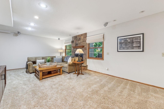 5241 Silver Maple Cir, Minnetonka, MN 55343 - carpeted living room with baseboards and recessed lighting