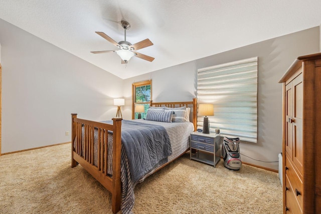 5241 Silver Maple Cir, Minnetonka, MN 55343 - bedroom with carpet floors, lofted ceiling, and ceiling fan