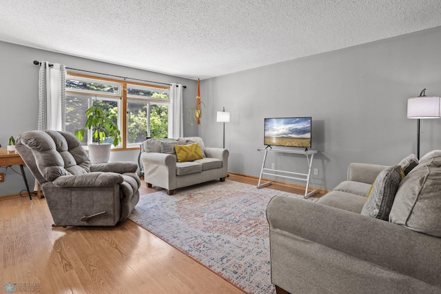 3003 15th Ave S, Moorhead, MN 56560 - living area with light wood finished floors, a textured ceiling, and baseboards