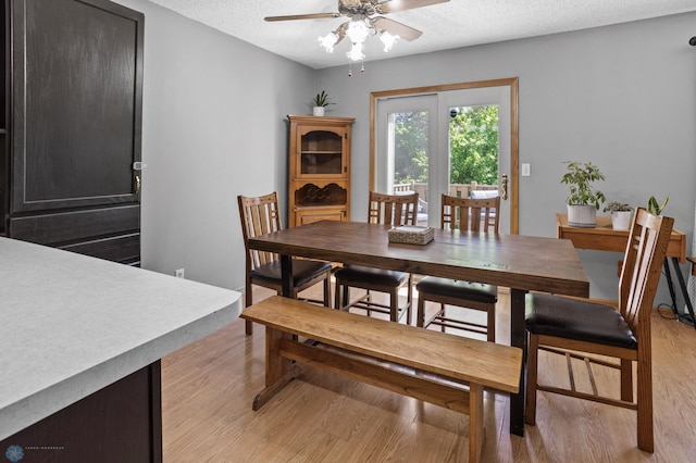 3003 15th Ave S, Moorhead, MN 56560 - dining space with a ceiling fan, light wood-style floors, and a textured ceiling