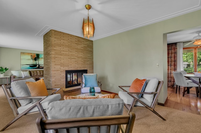 5843 Fairway Ln, Saint Cloud, MN 56303 - living room featuring a fireplace and carpet