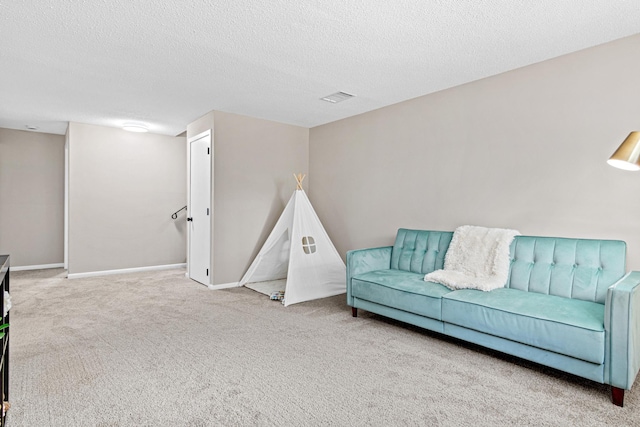 2613 107th Ln NW, Coon Rapids, MN 55433 - carpeted living area featuring a textured ceiling