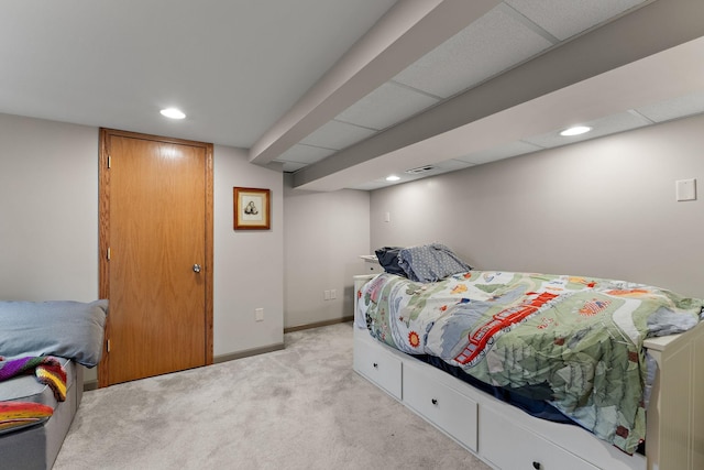 41 17th Ave N, Hopkins, MN 55343 - bedroom with light carpet, baseboards, and recessed lighting