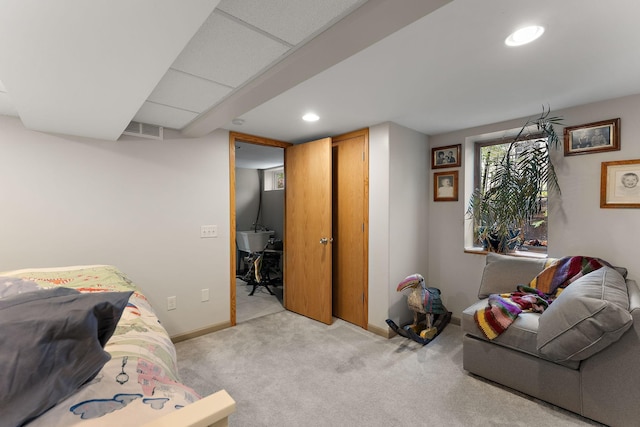 41 17th Ave N, Hopkins, MN 55343 - bedroom with baseboards, carpet floors, and recessed lighting