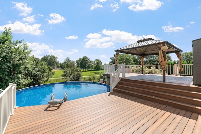10779 57th St NE, Albertville, MN 55301 - outdoor pool featuring a gazebo and a deck