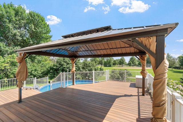 10779 57th St NE, Albertville, MN 55301 - wooden terrace featuring a gazebo