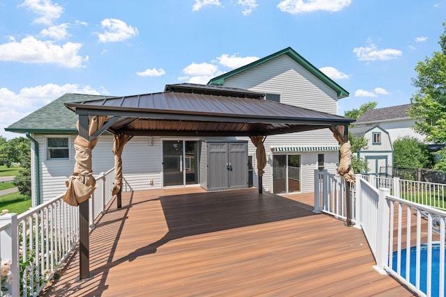 10779 57th St NE, Albertville, MN 55301 - deck featuring a gazebo