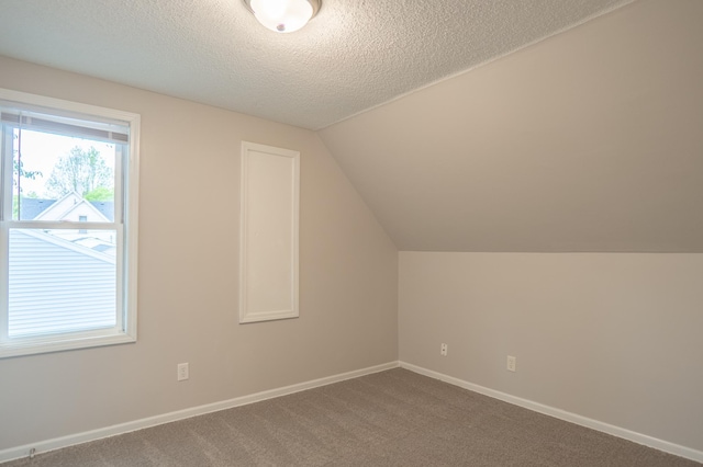 922 Minnehaha Ave E, Saint Paul, MN 55106 - bonus room with vaulted ceiling, a textured ceiling, carpet, and baseboards