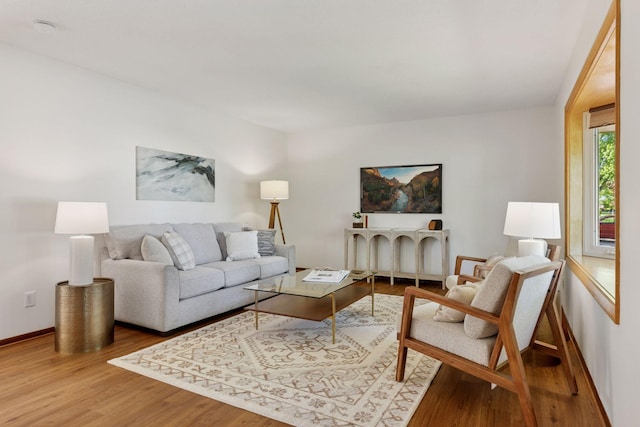 11124 Welcome Ave N, Champlin, MN 55316 - living room with baseboards and light wood-type flooring