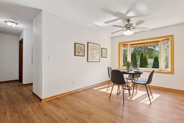 11124 Welcome Ave N, Champlin, MN 55316 - dining area featuring light wood finished floors, baseboards, and a ceiling fan