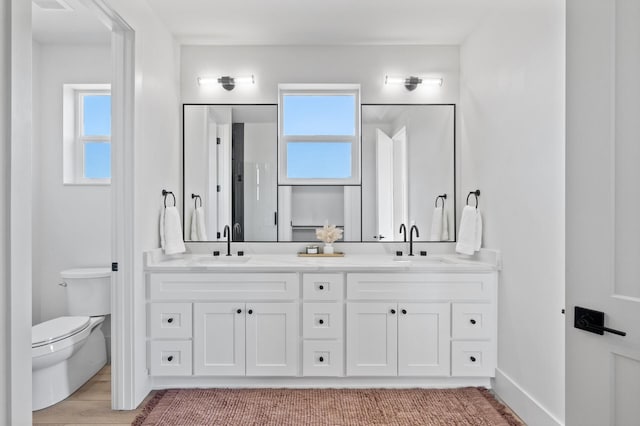 2520 230th Ct NW, Saint Francis, MN 55070 - full bathroom with double vanity, toilet, and baseboards