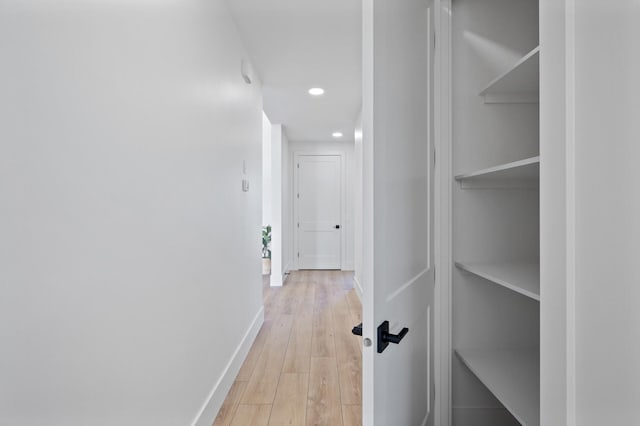 2520 230th Ct NW, Saint Francis, MN 55070 - hallway featuring baseboards, light wood-style flooring, and recessed lighting
